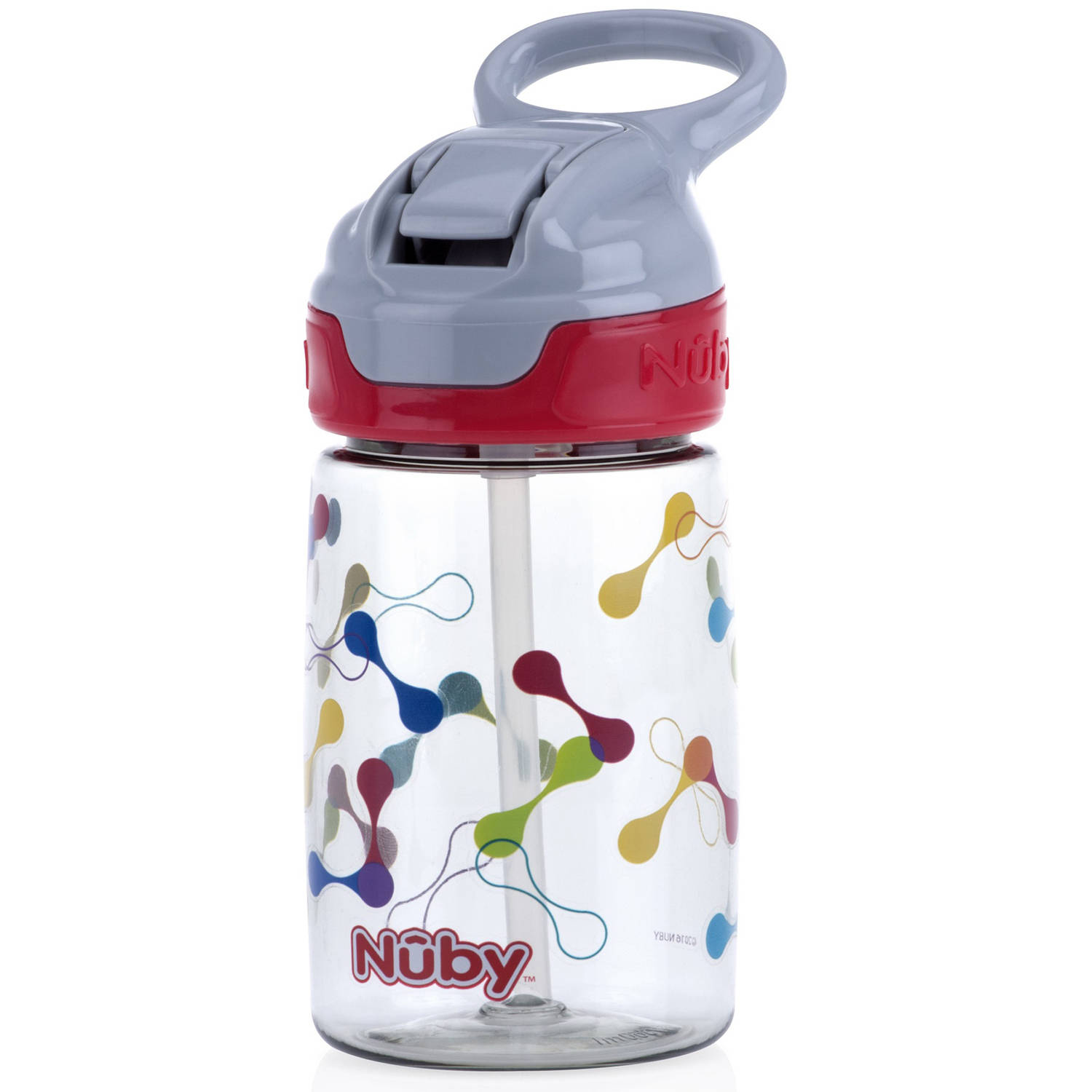 Nuby No Spill Thirsty Kids Flip It Toddler Cup Bottle SoftFlex™ silicone straw